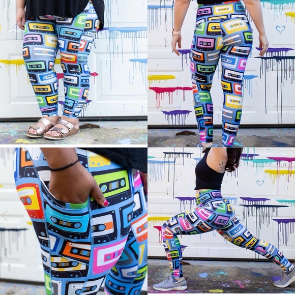 EUC mix tape leggings from Princess Awesome - Picture 1 of 5